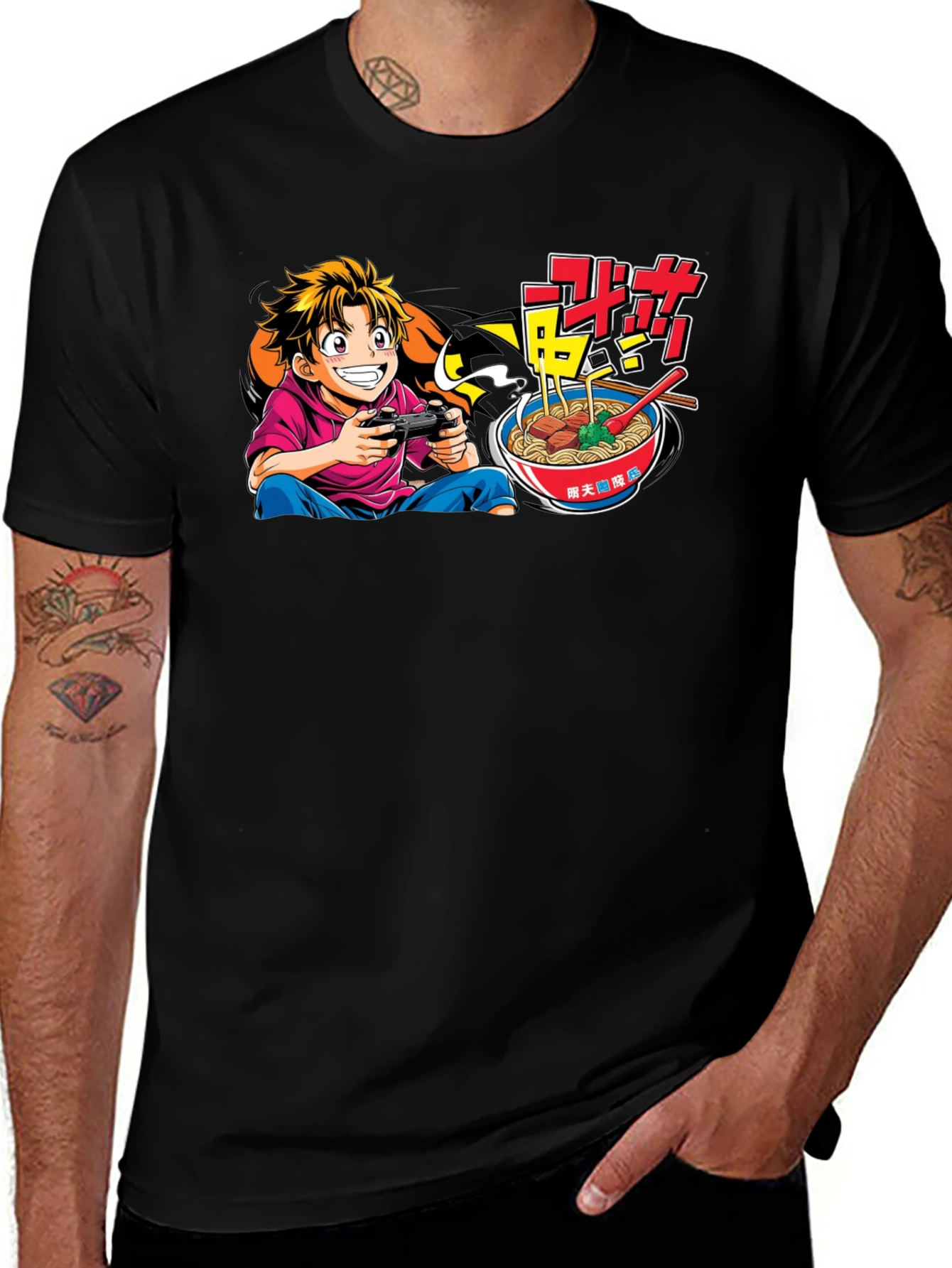 Gamer Ramen Black Graphic Tee