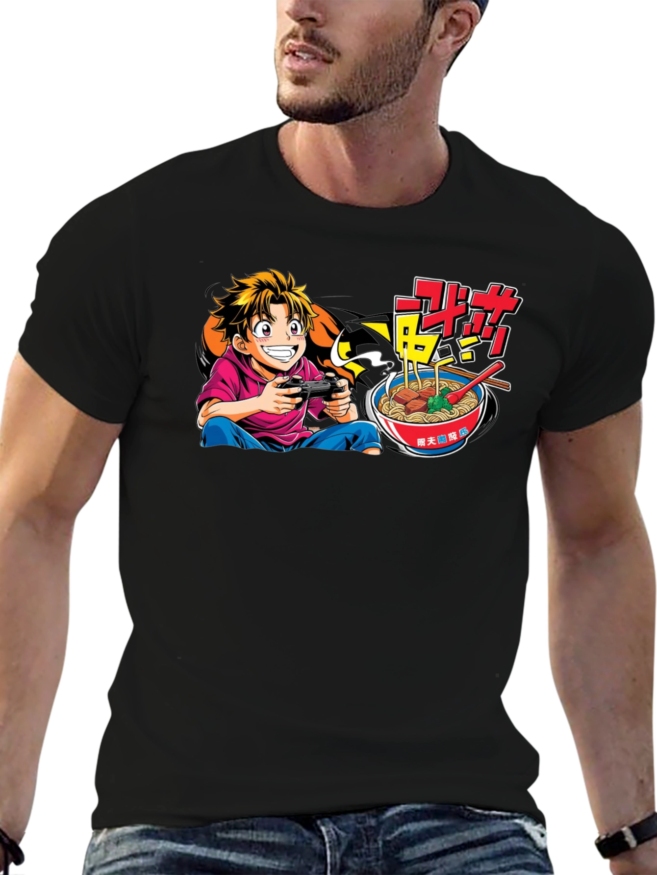Gamer Ramen Black Graphic Tee
