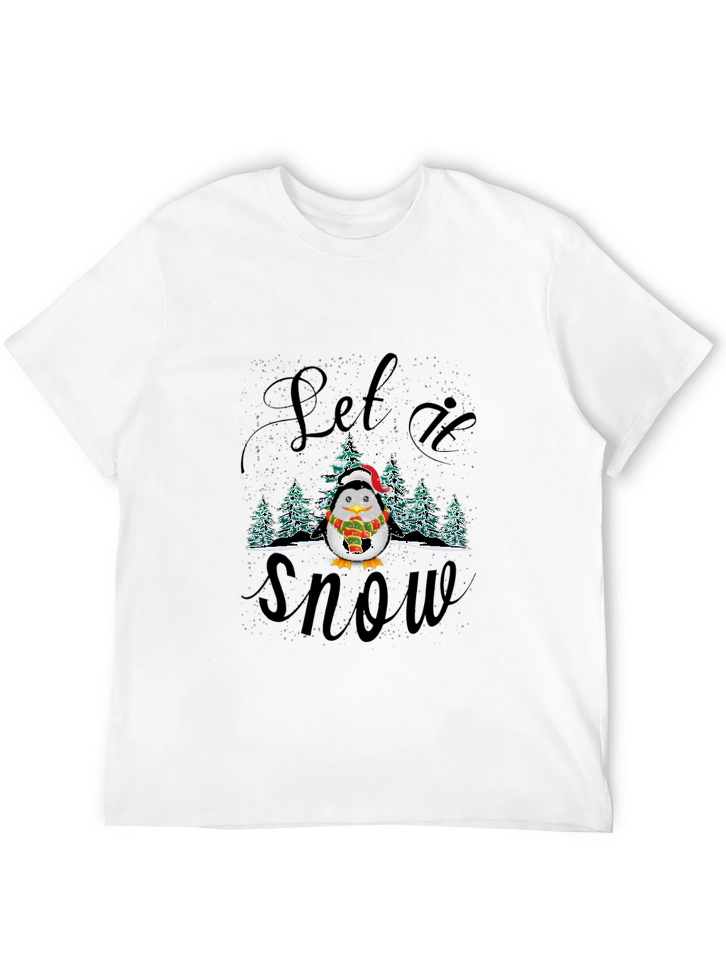 Festive Penguin Let it Snow Holiday T-Shirt