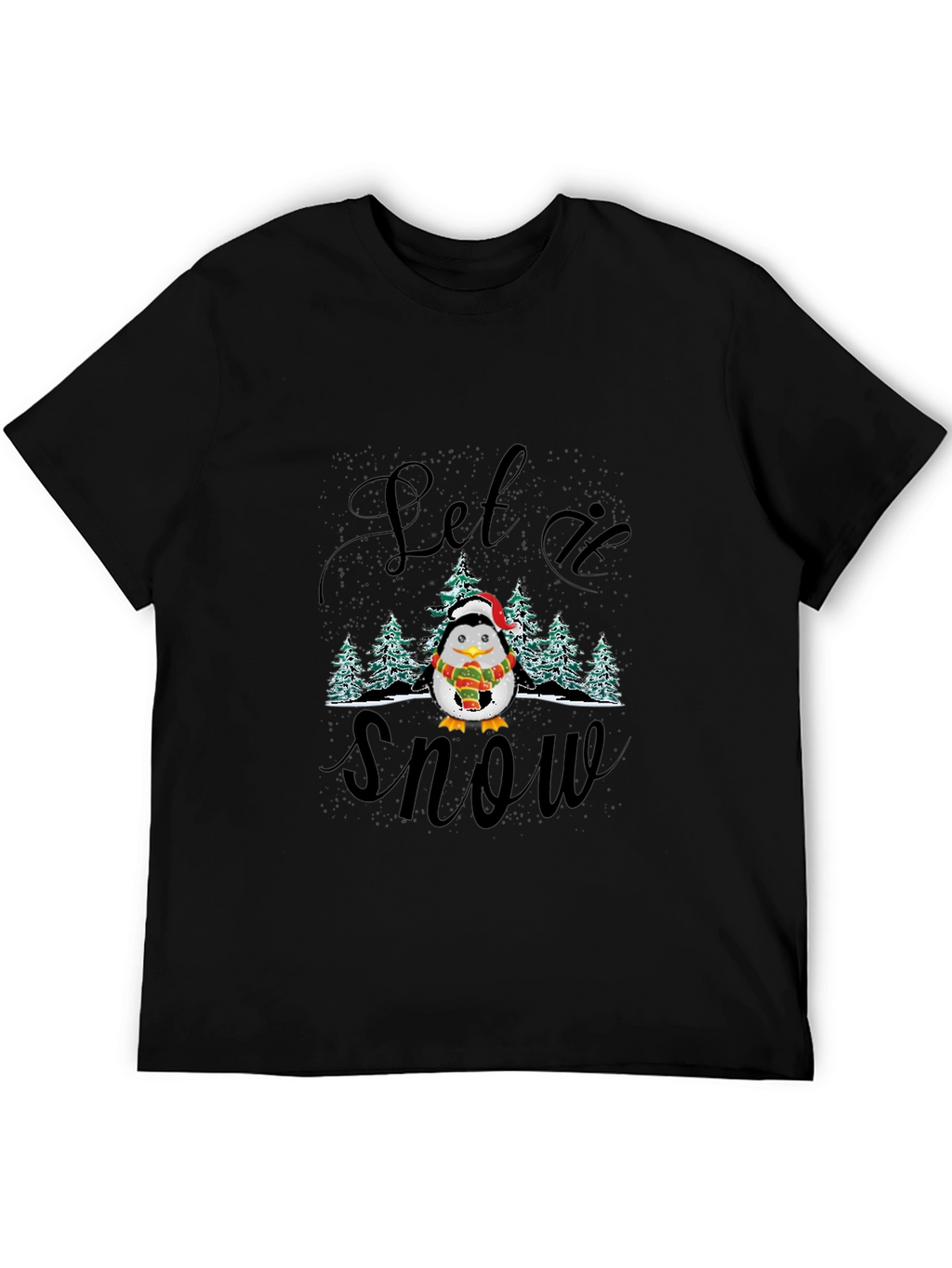 Festive Penguin Let it Snow Holiday T-Shirt