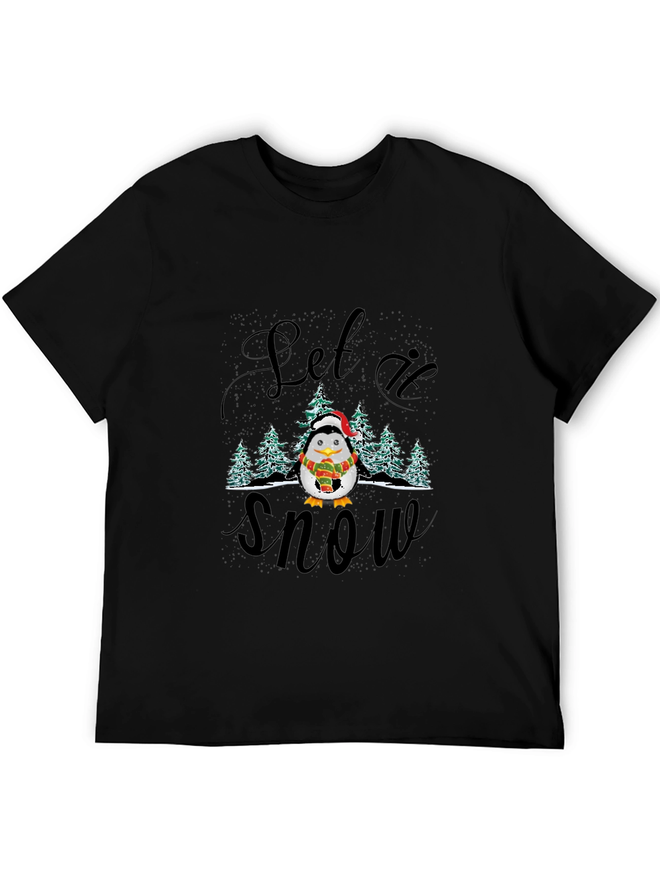 Festive Penguin Let it Snow Holiday T-Shirt