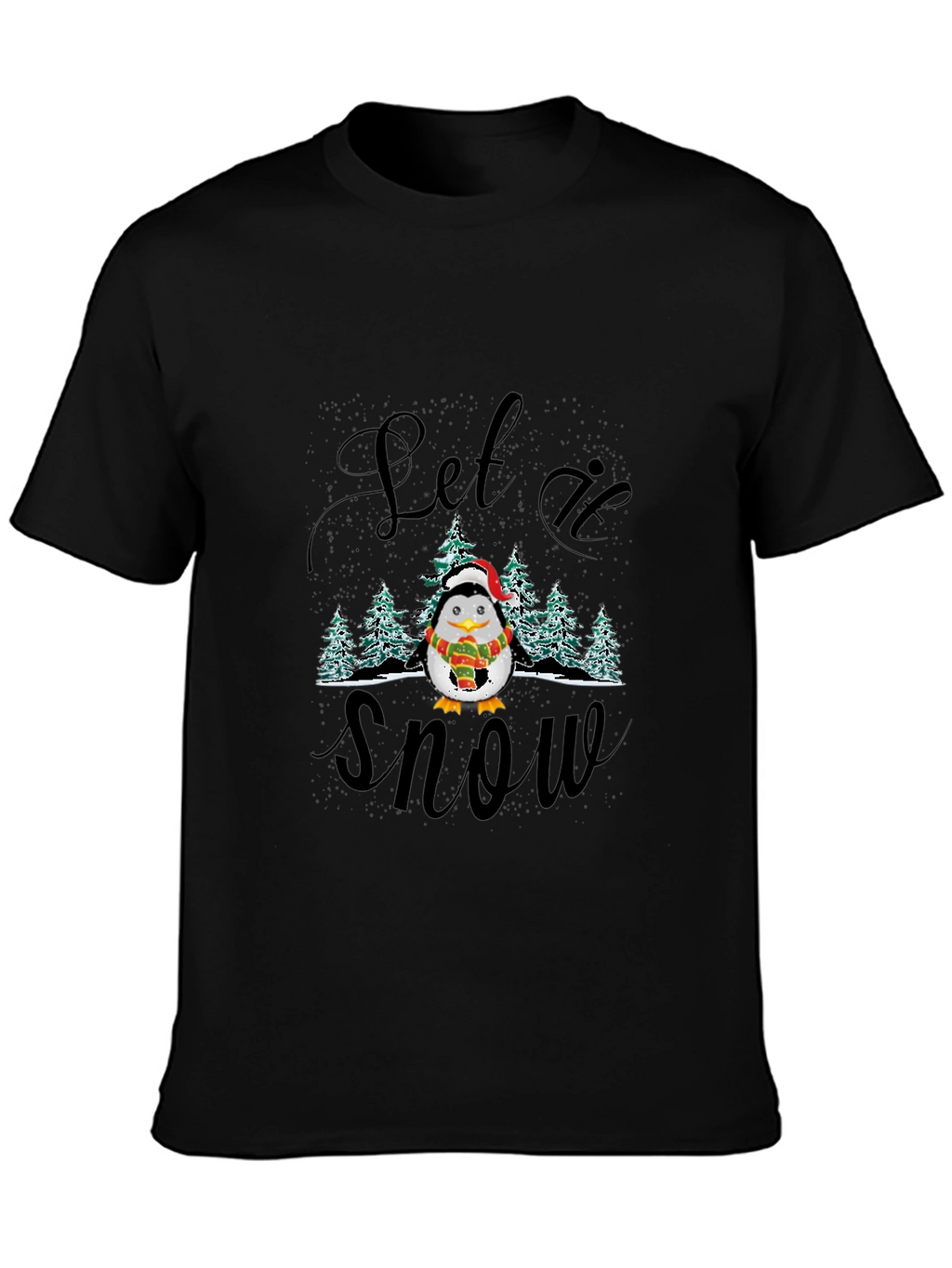 Festive Penguin Let it Snow Holiday T-Shirt