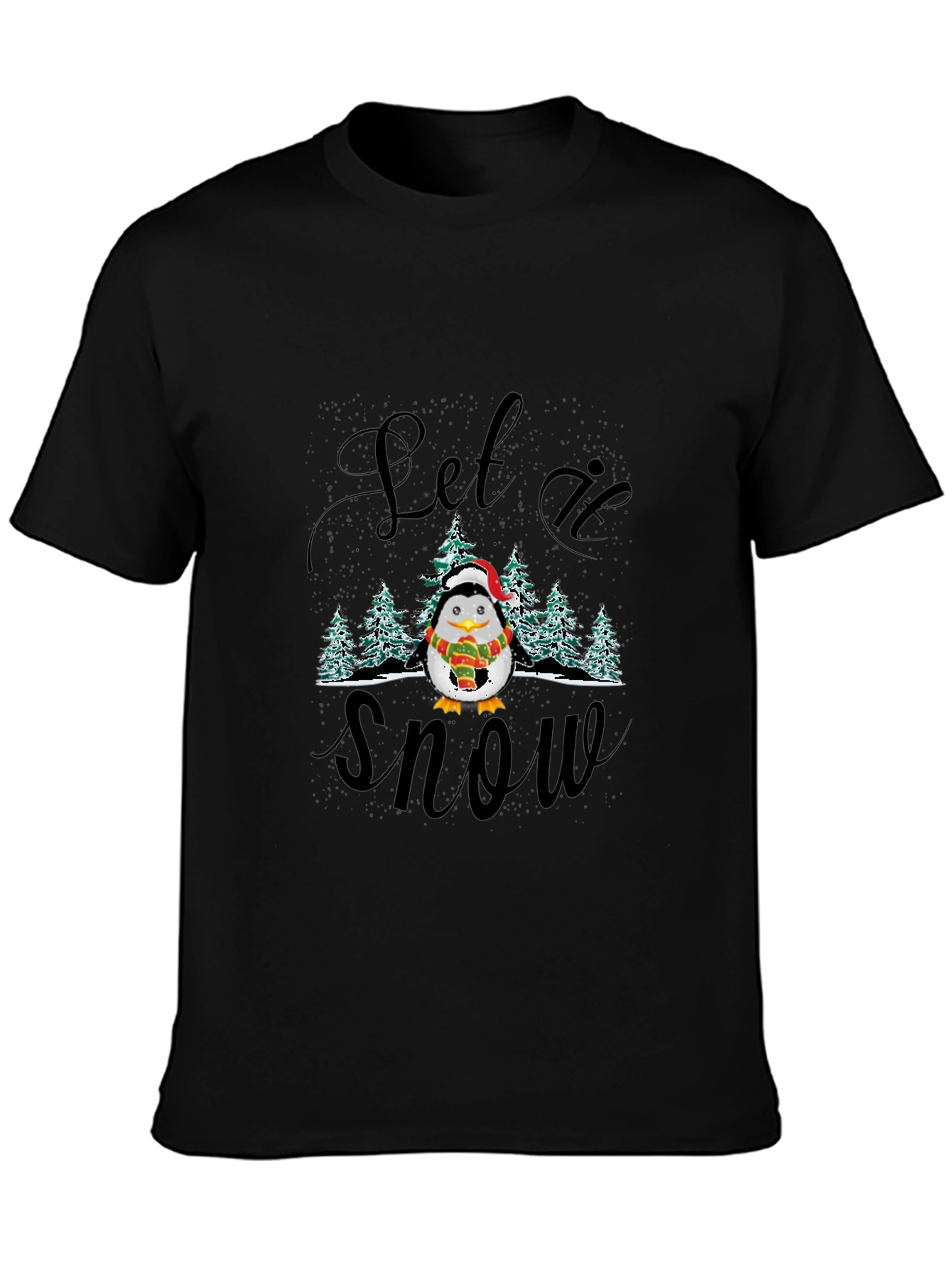 Festive Penguin Let it Snow Holiday T-Shirt
