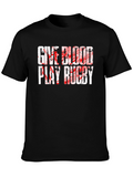 Give Blood Play Rugby Graphic T-Shirt