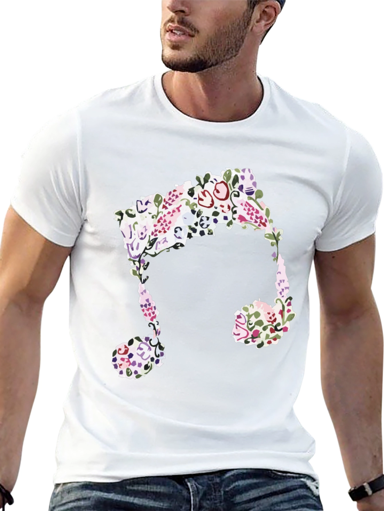 Floral Music Note Graphic Tee