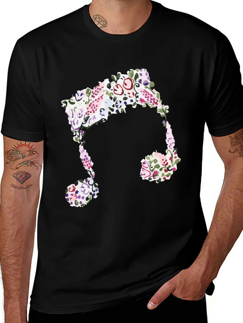 Floral Music Note Graphic Tee