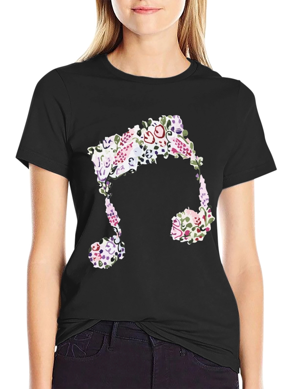 Floral Music Note Graphic Tee