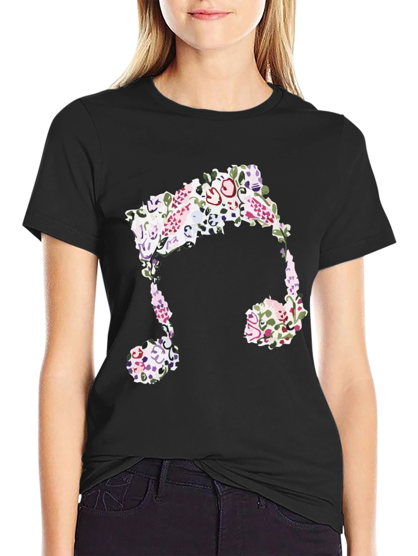 Floral Music Note Graphic Tee