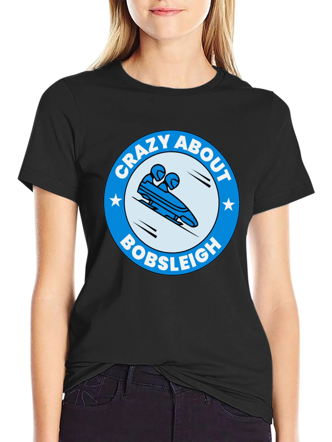 Crazy About Bobsleigh Graphic Tee - Winter Sports Fan T-Shirt