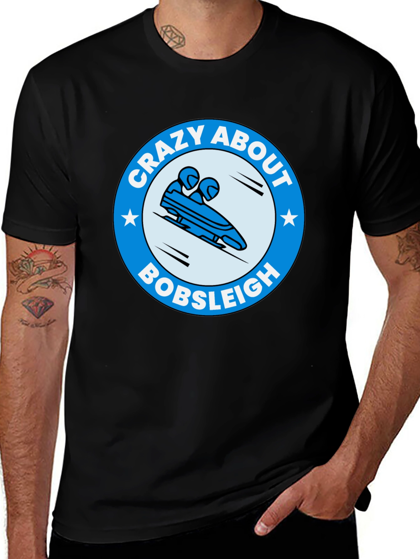 Crazy About Bobsleigh Graphic Tee - Winter Sports Fan T-Shirt
