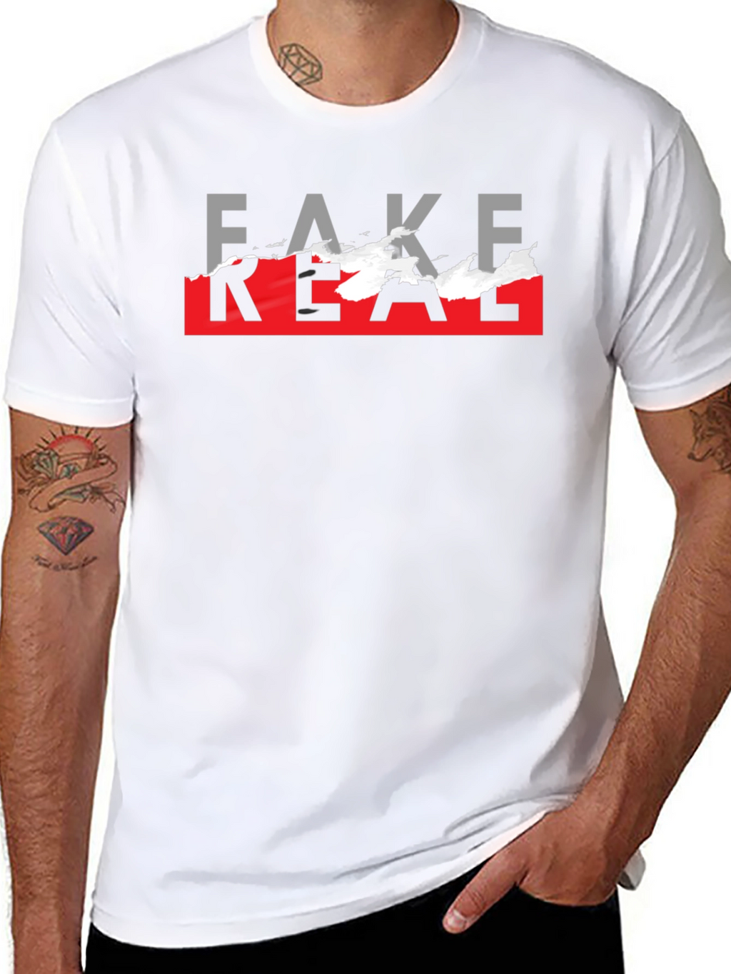 Fake Real Graphic T-Shirt - Trendy Streetwear
