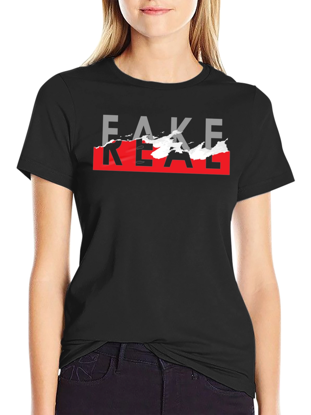 Fake Real Graphic T-Shirt - Trendy Streetwear
