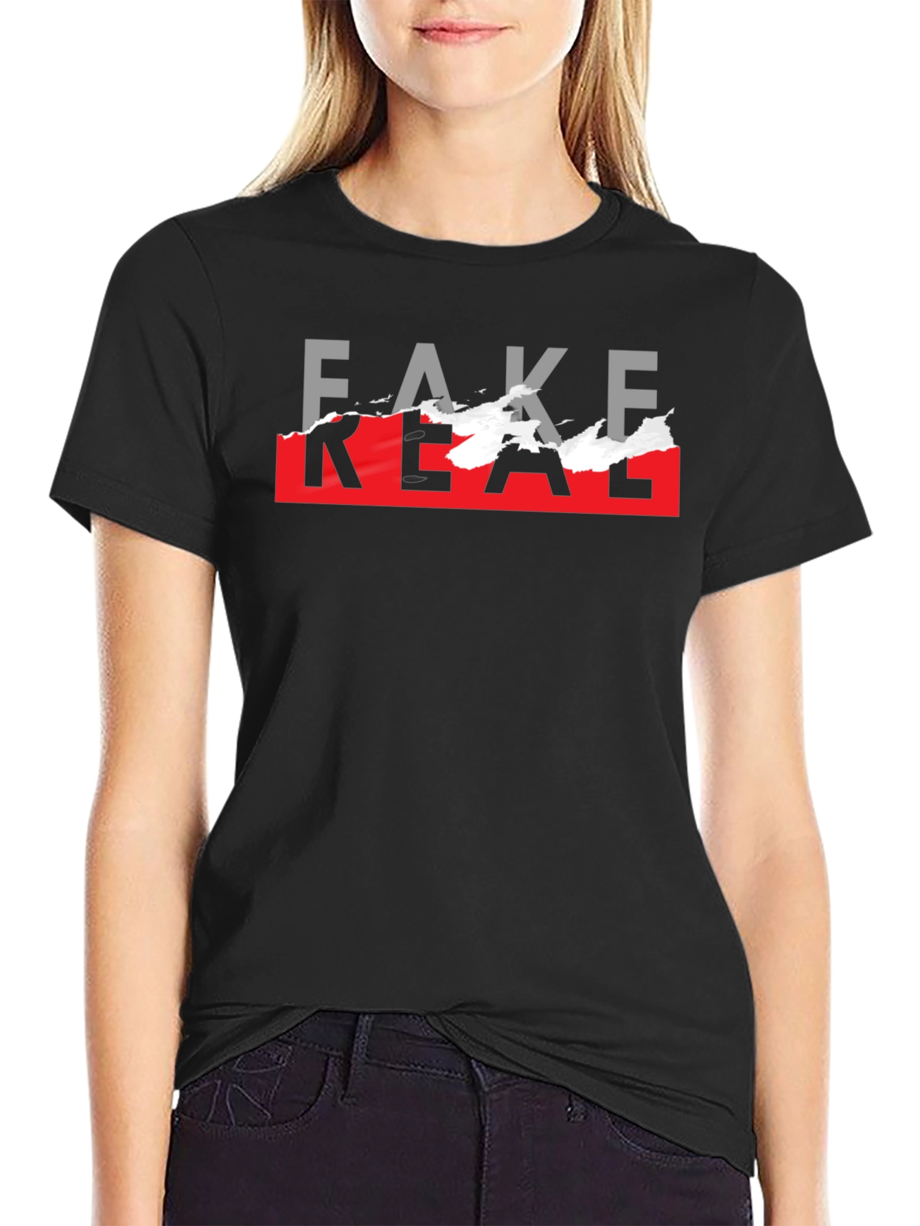 Fake Real Graphic T-Shirt - Trendy Streetwear