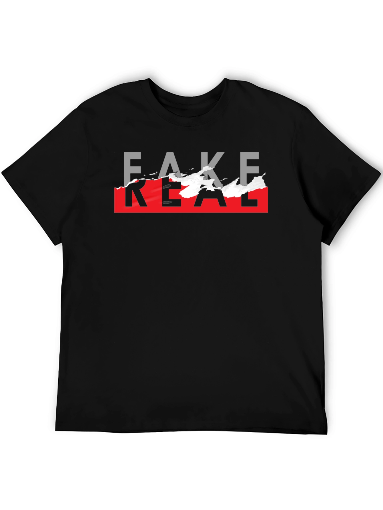 Fake Real Graphic T-Shirt - Trendy Streetwear