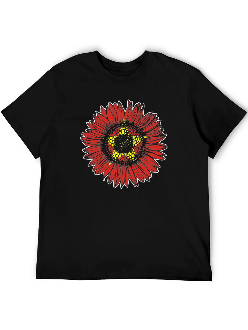 Red Sunflower Graphic Print Tee