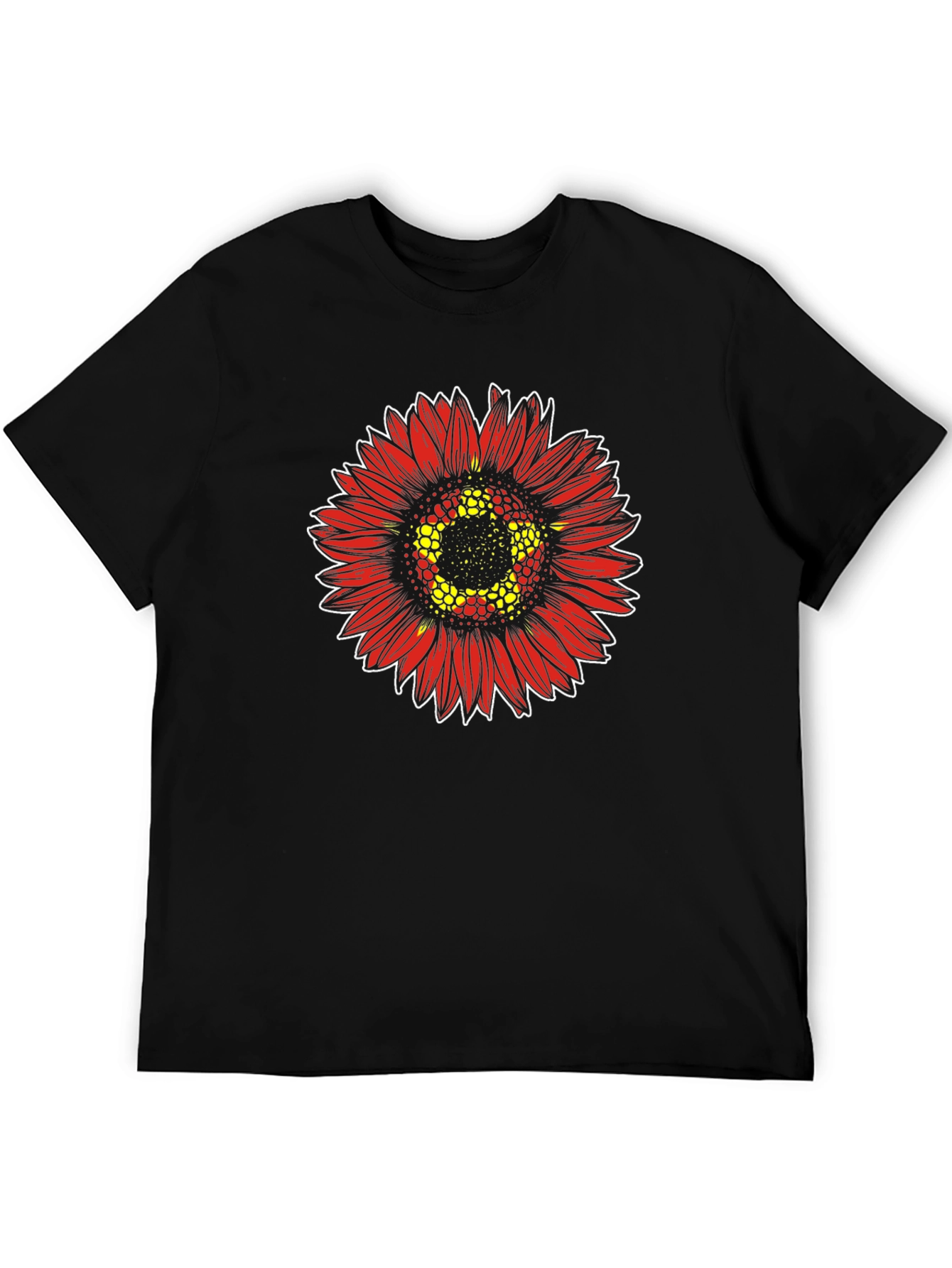 Red Sunflower Graphic Print Tee