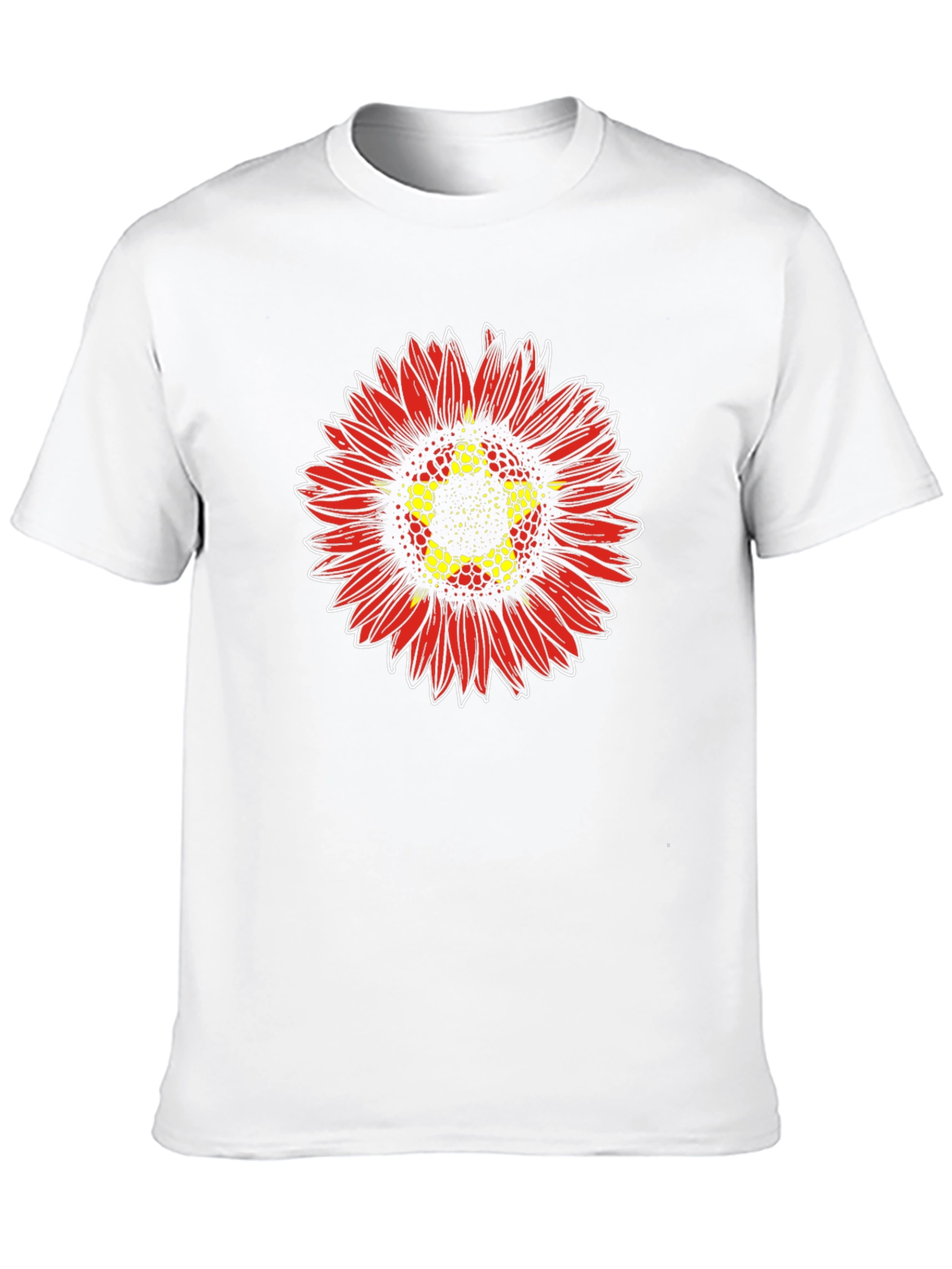 Red Sunflower Graphic Print Tee