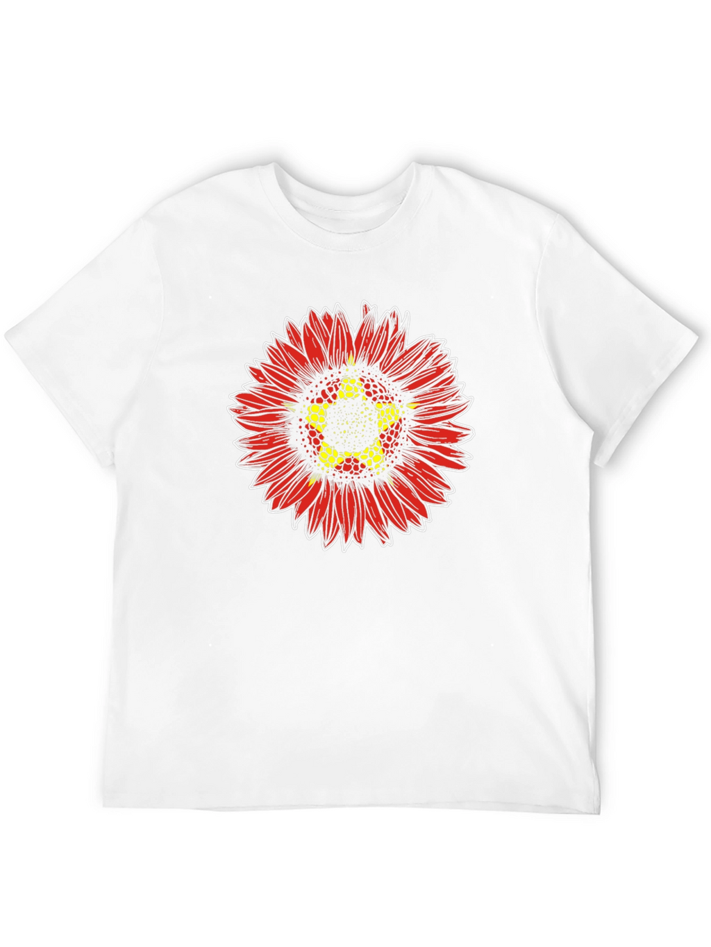Red Sunflower Graphic Print Tee