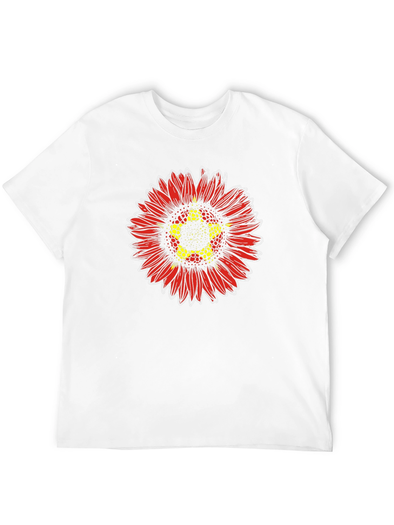 Red Sunflower Graphic Print Tee