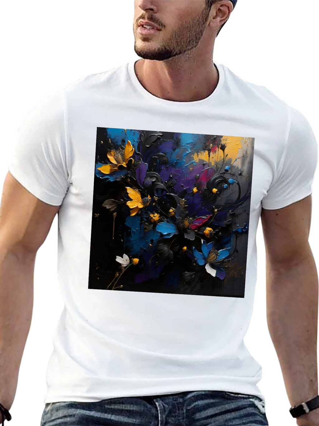 Floral Art T-Shirt - Bold Expression