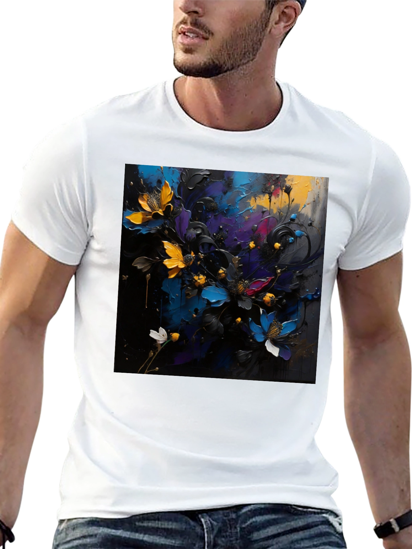 Floral Art T-Shirt - Bold Expression