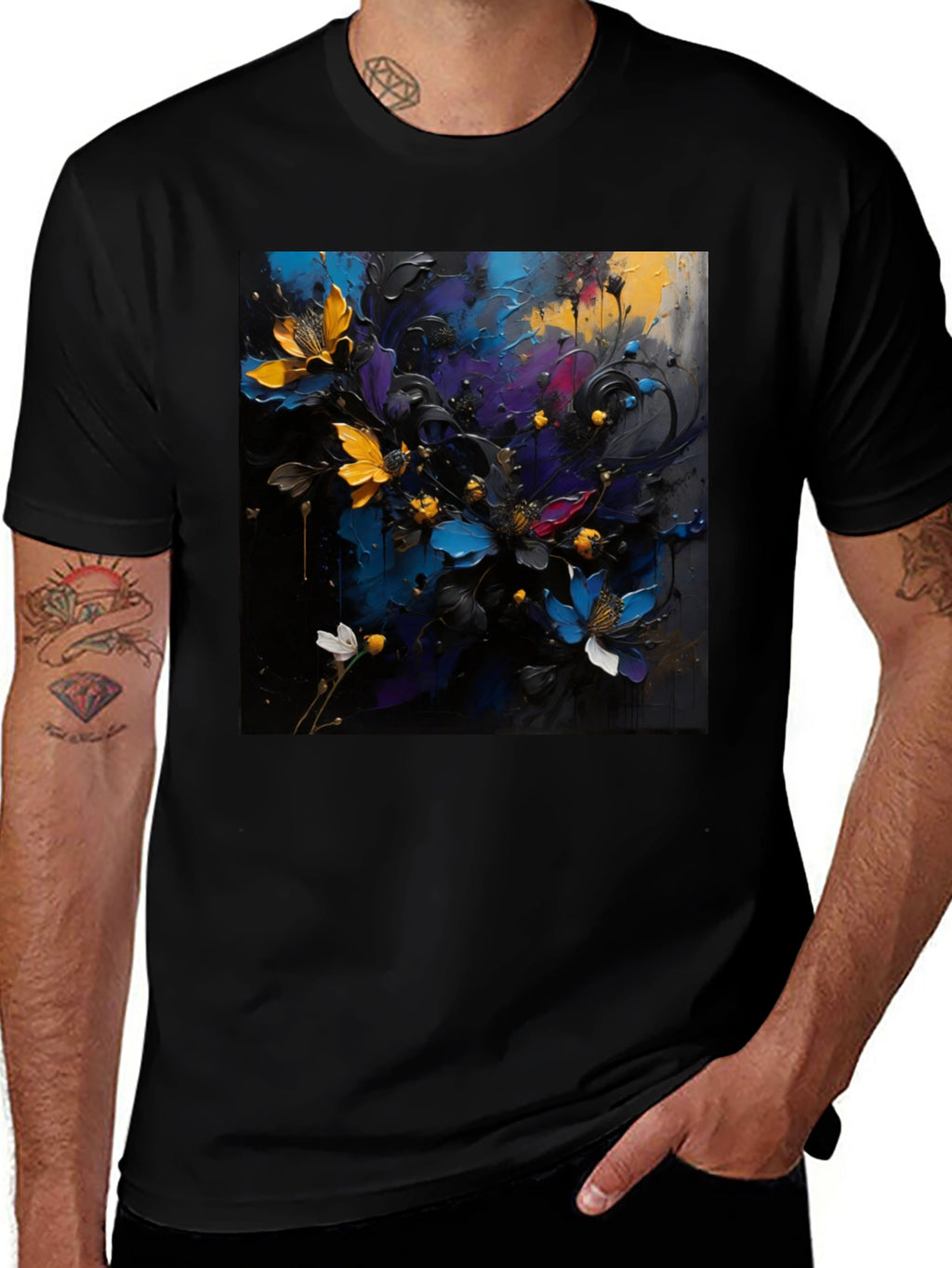 Floral Art T-Shirt - Bold Expression