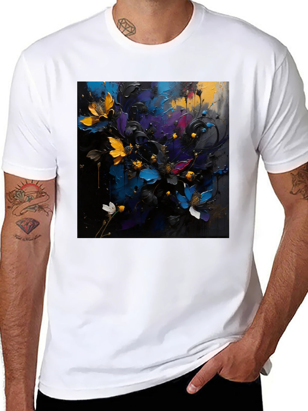 Floral Art T-Shirt - Bold Expression