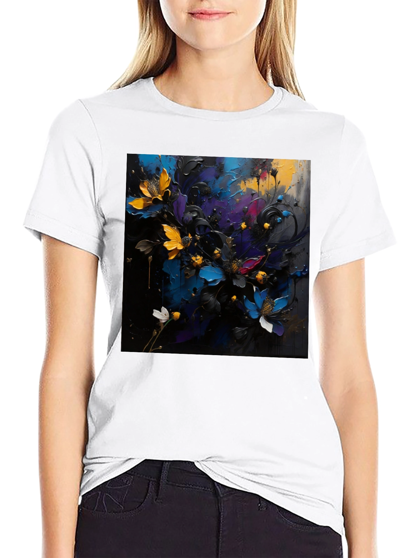 Floral Art T-Shirt - Bold Expression