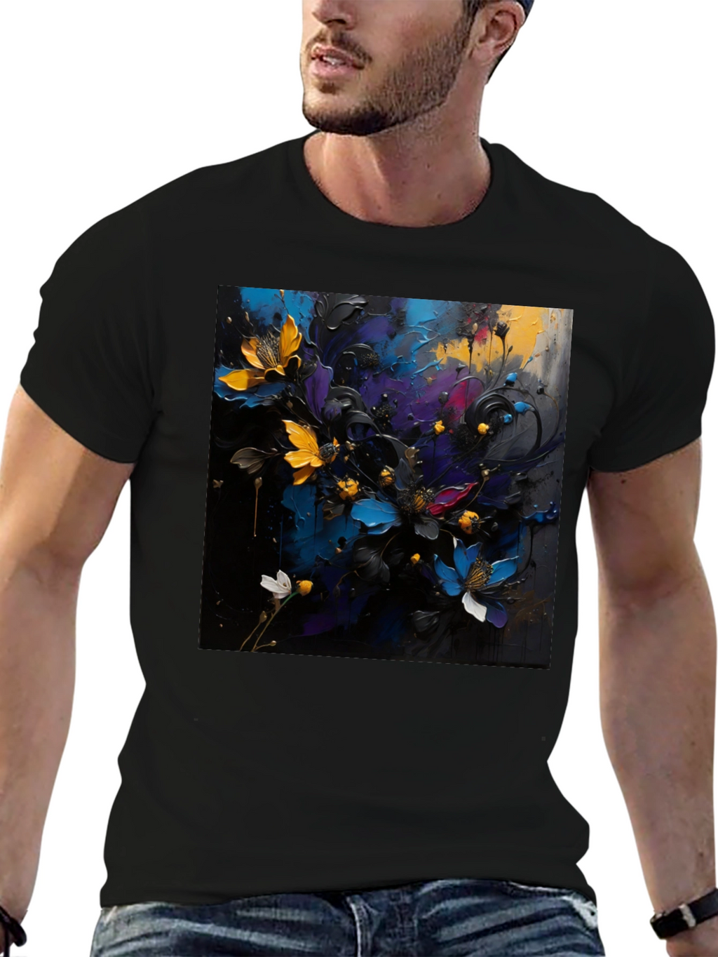 Floral Art T-Shirt - Bold Expression