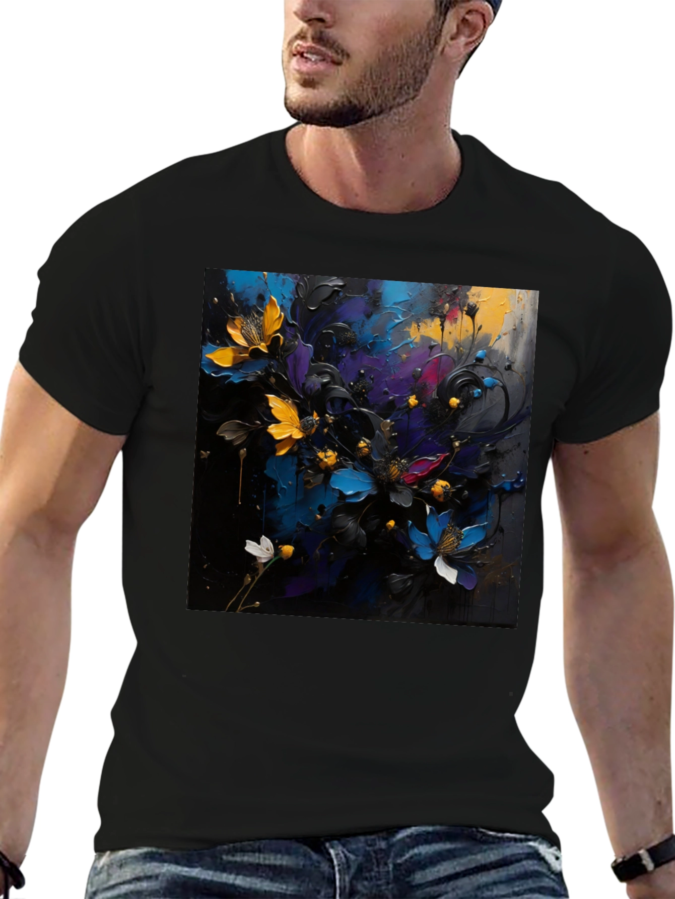 Floral Art T-Shirt - Bold Expression