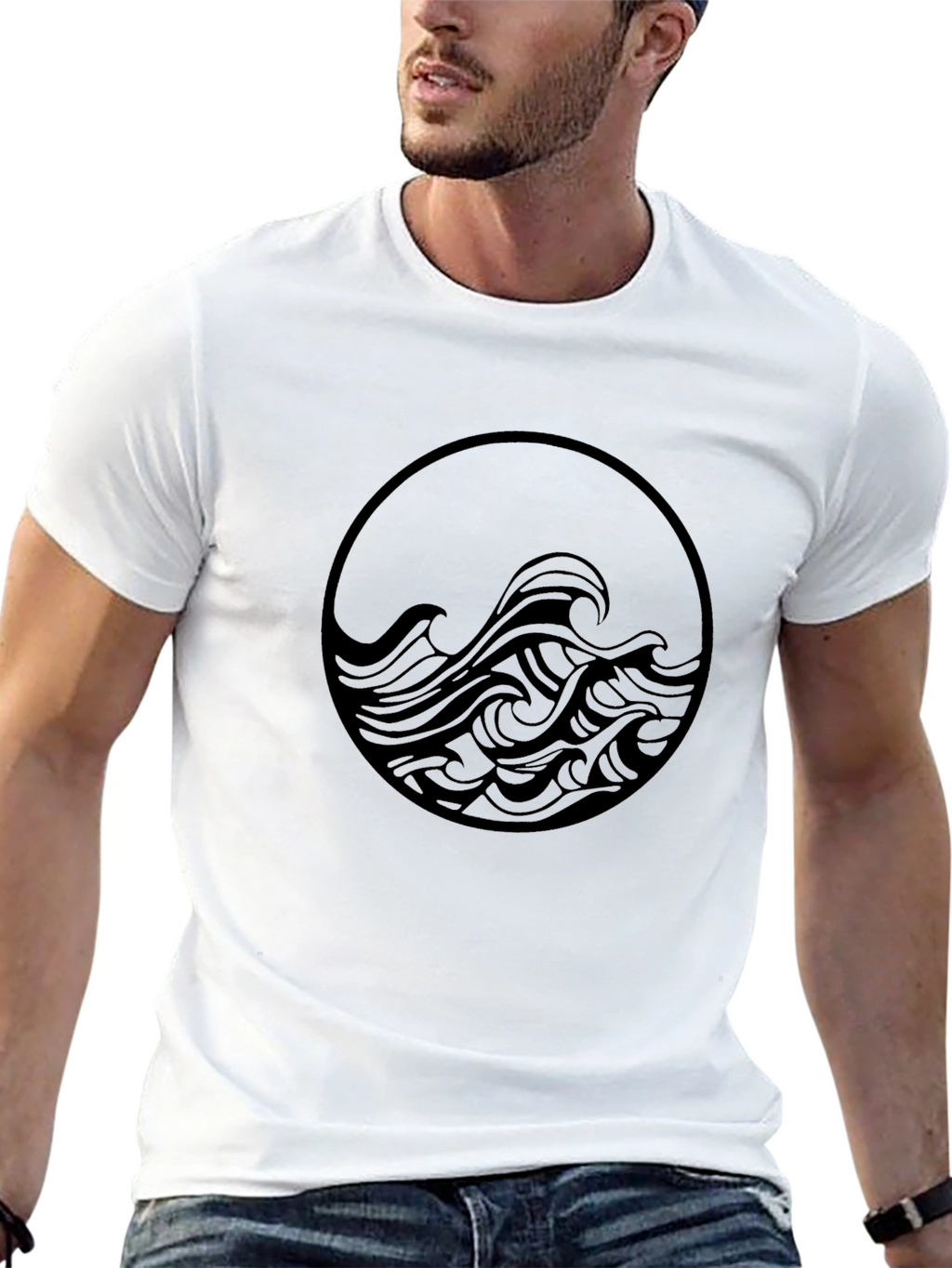 Black Wave Circle Graphic Tee