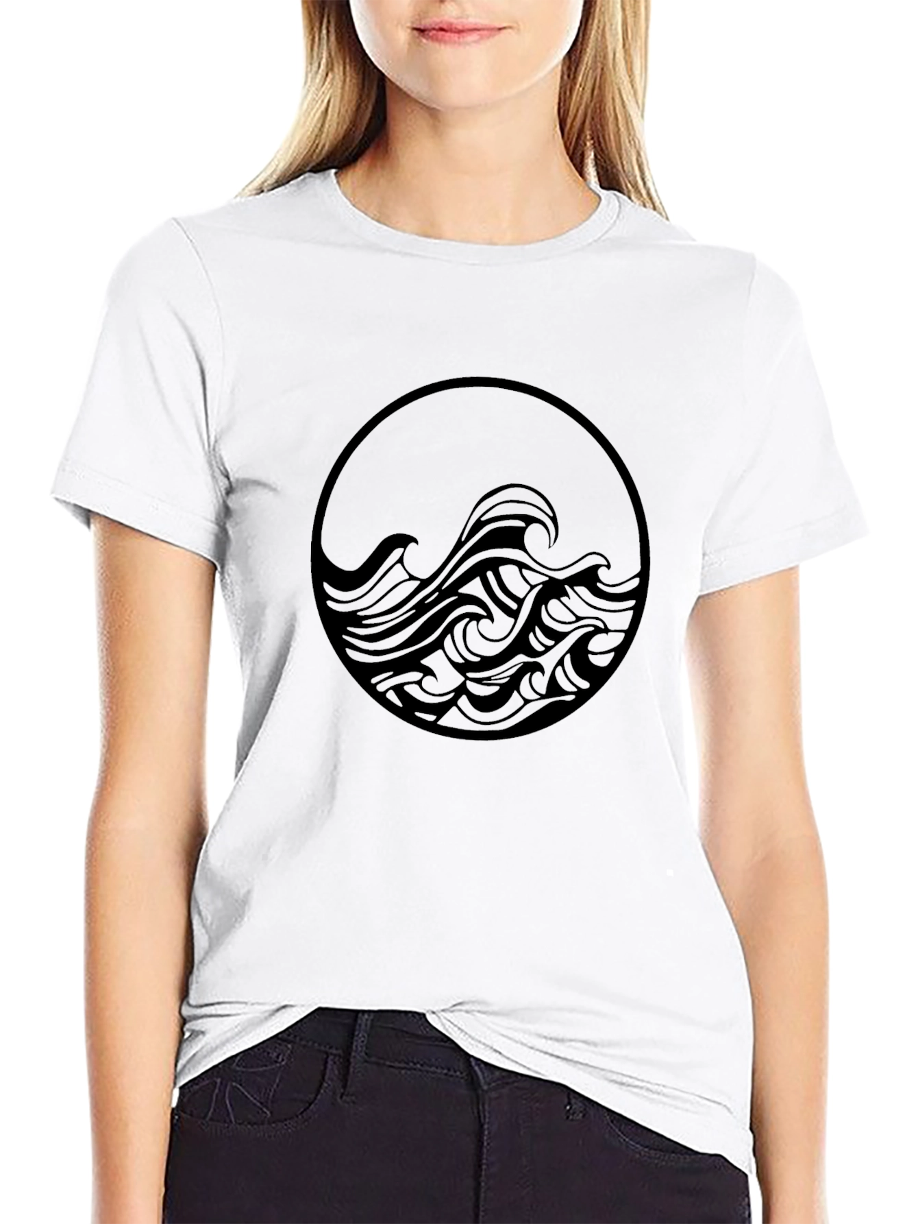Black Wave Circle Graphic Tee