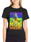 Lion Pineapple Rainbow Graphic Tee