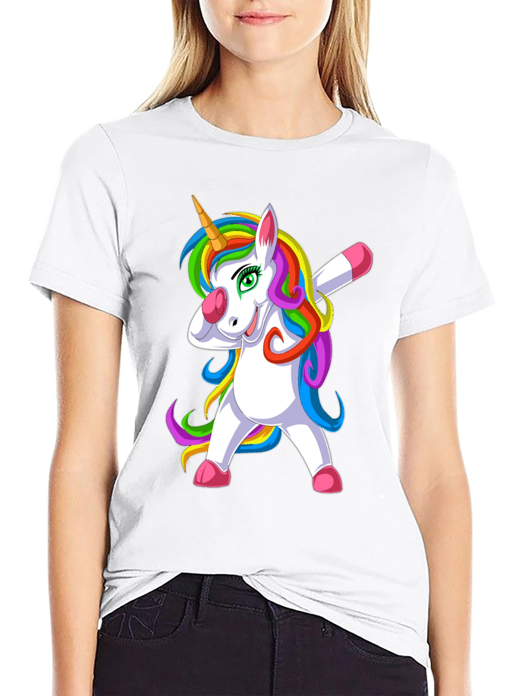 Dabbing Unicorn Graphic Tee - Black