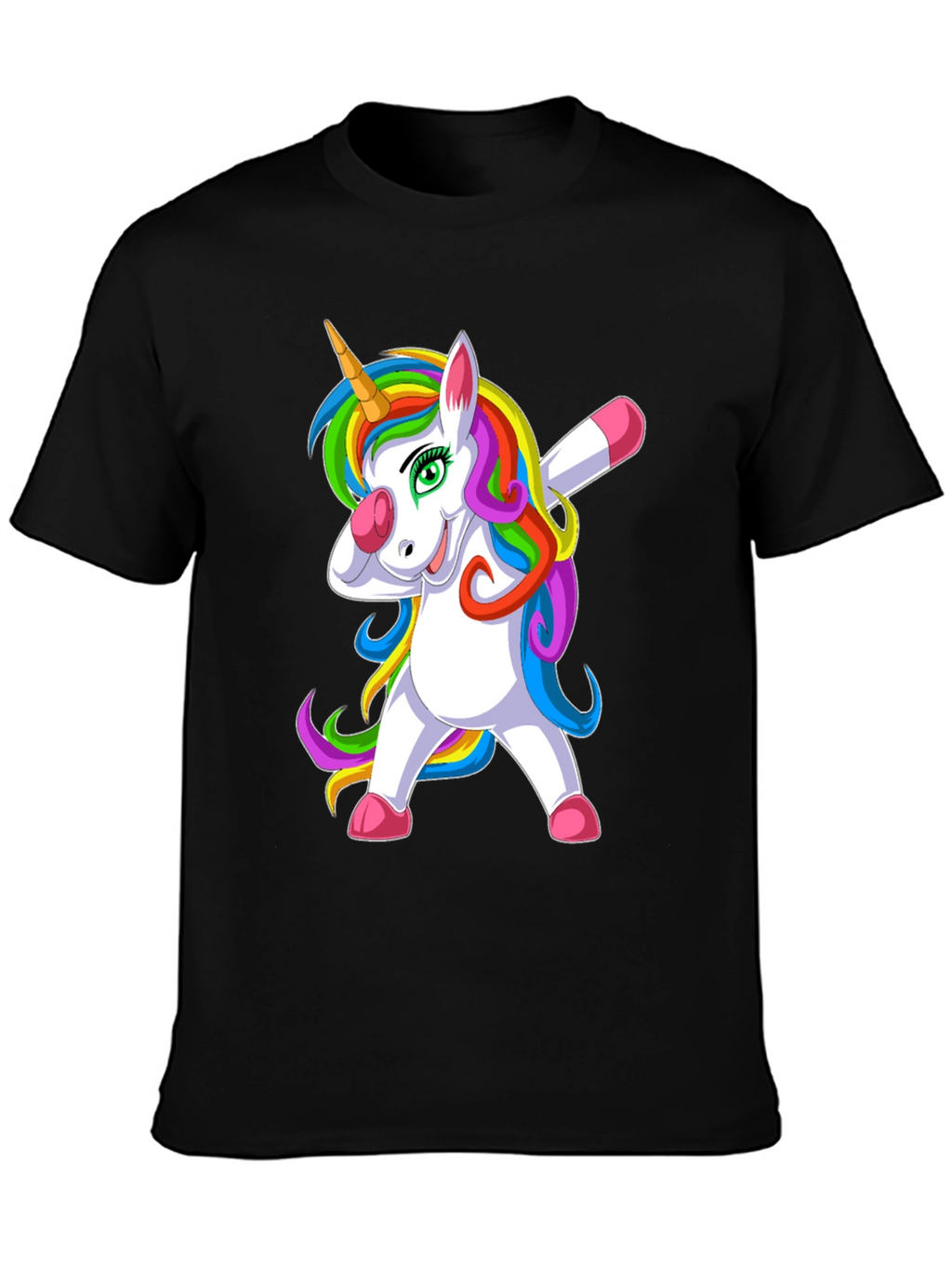 Dabbing Unicorn Graphic Tee - Black