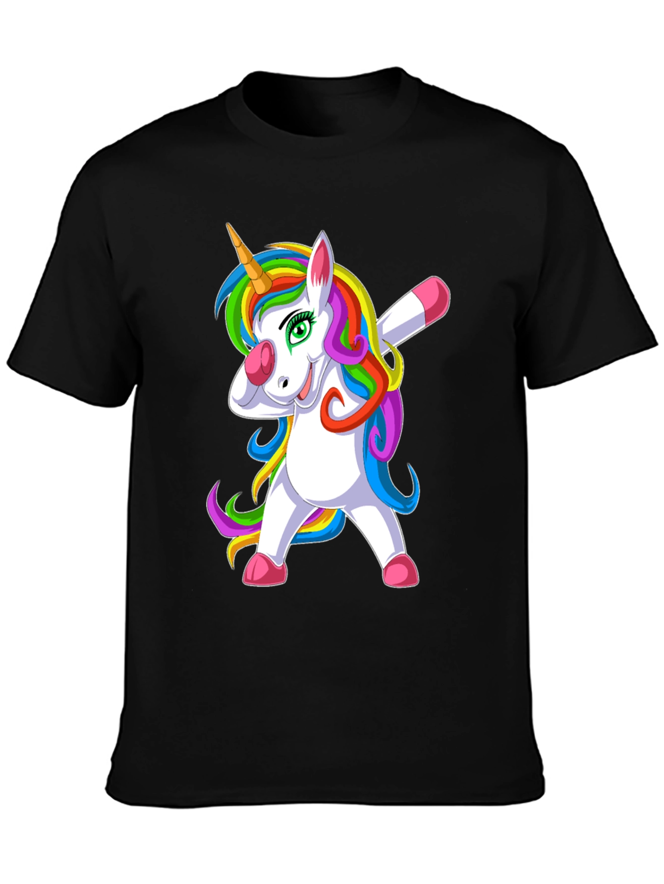 Dabbing Unicorn Graphic Tee - Black