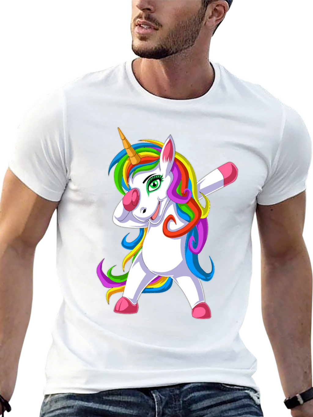 Dabbing Unicorn Graphic Tee - Black