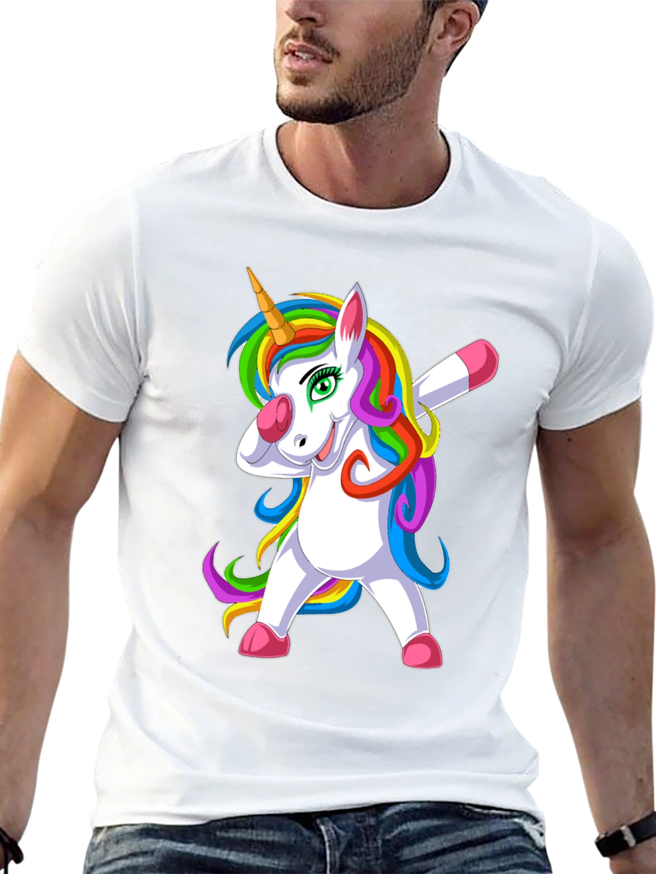 Dabbing Unicorn Graphic Tee - Black