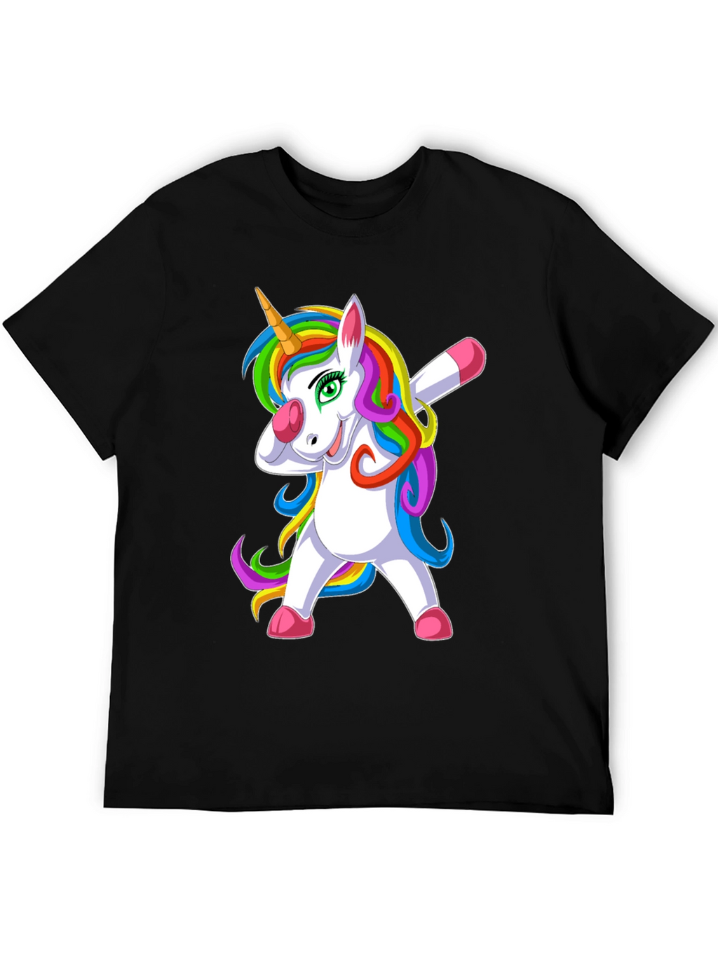 Dabbing Unicorn Graphic Tee - Black