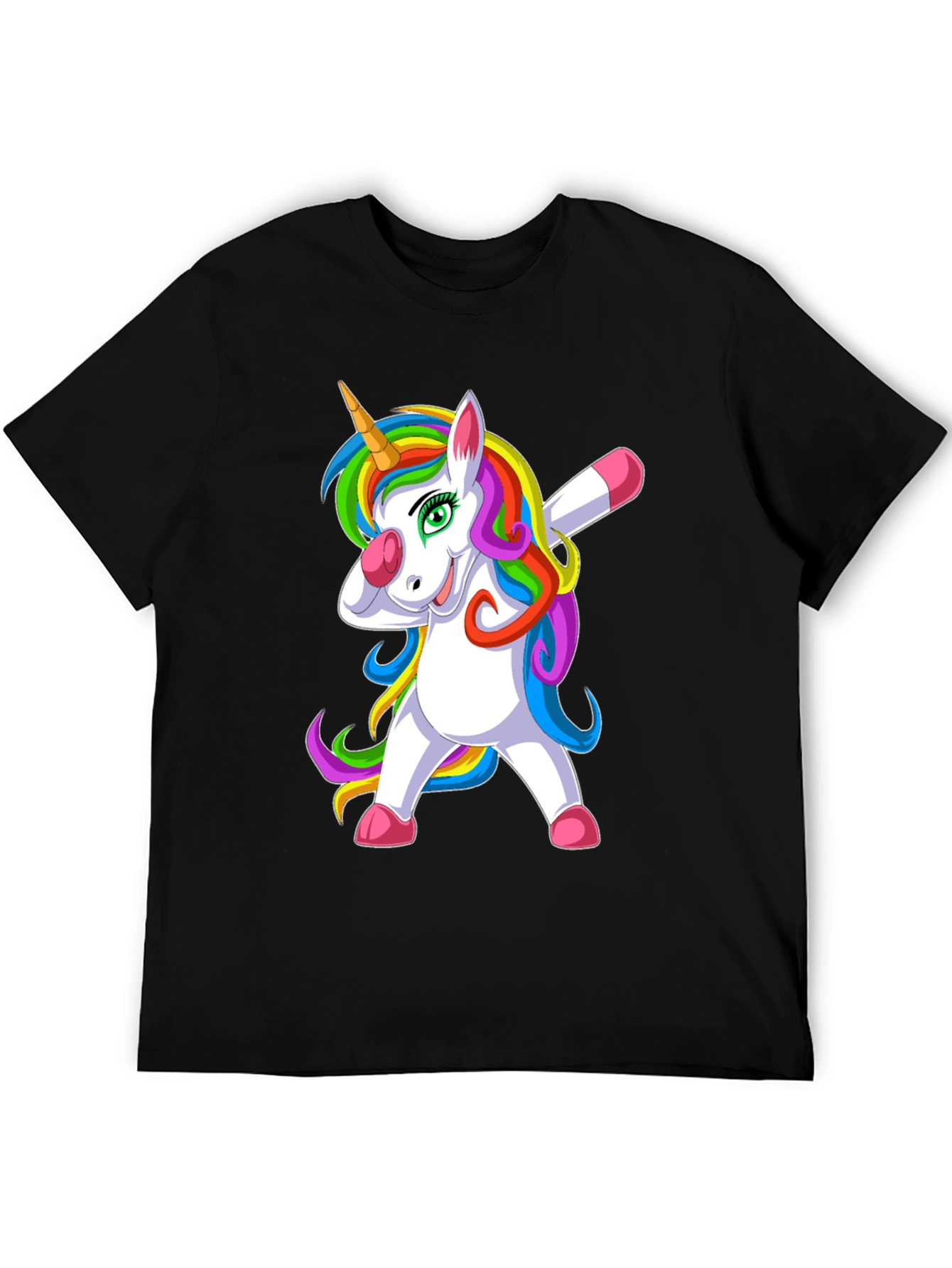 Dabbing Unicorn Graphic Tee - Black