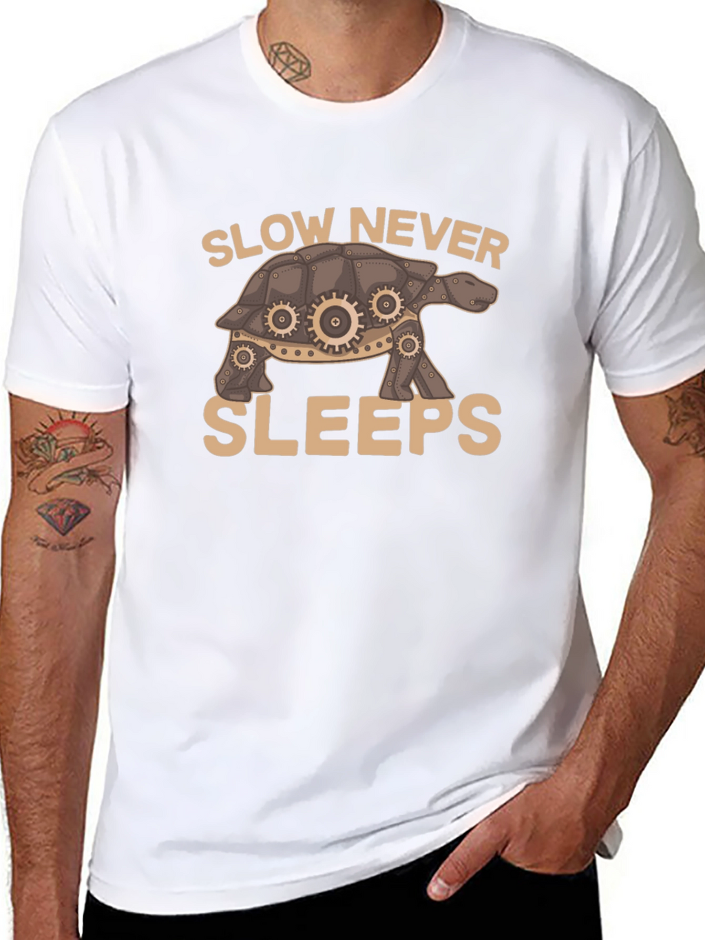 Slow Never Sleeps Turtle Graphic T-Shirt
