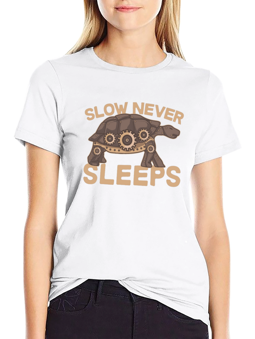 Slow Never Sleeps Turtle Graphic T-Shirt