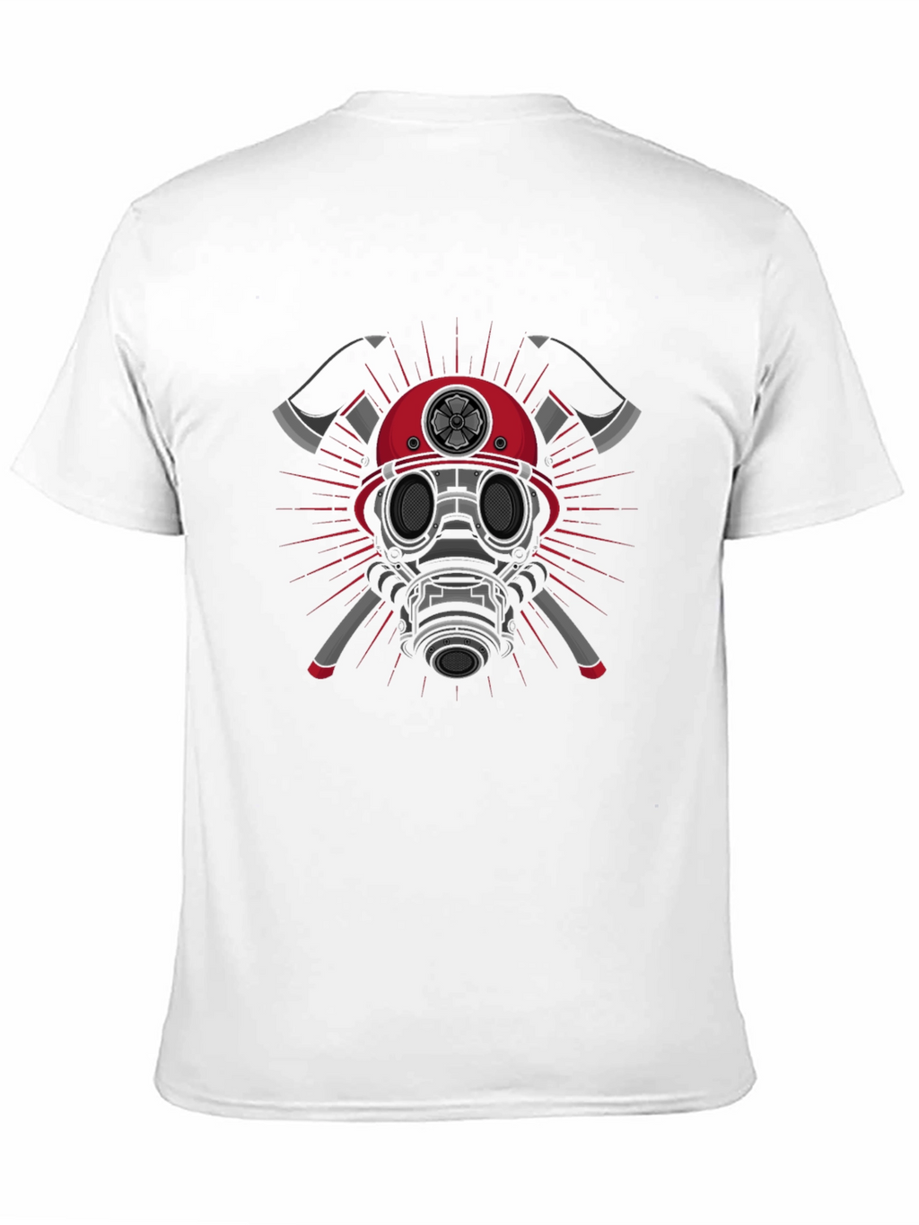 Firefighter Graphic T-Shirt - Axes & Mask Design