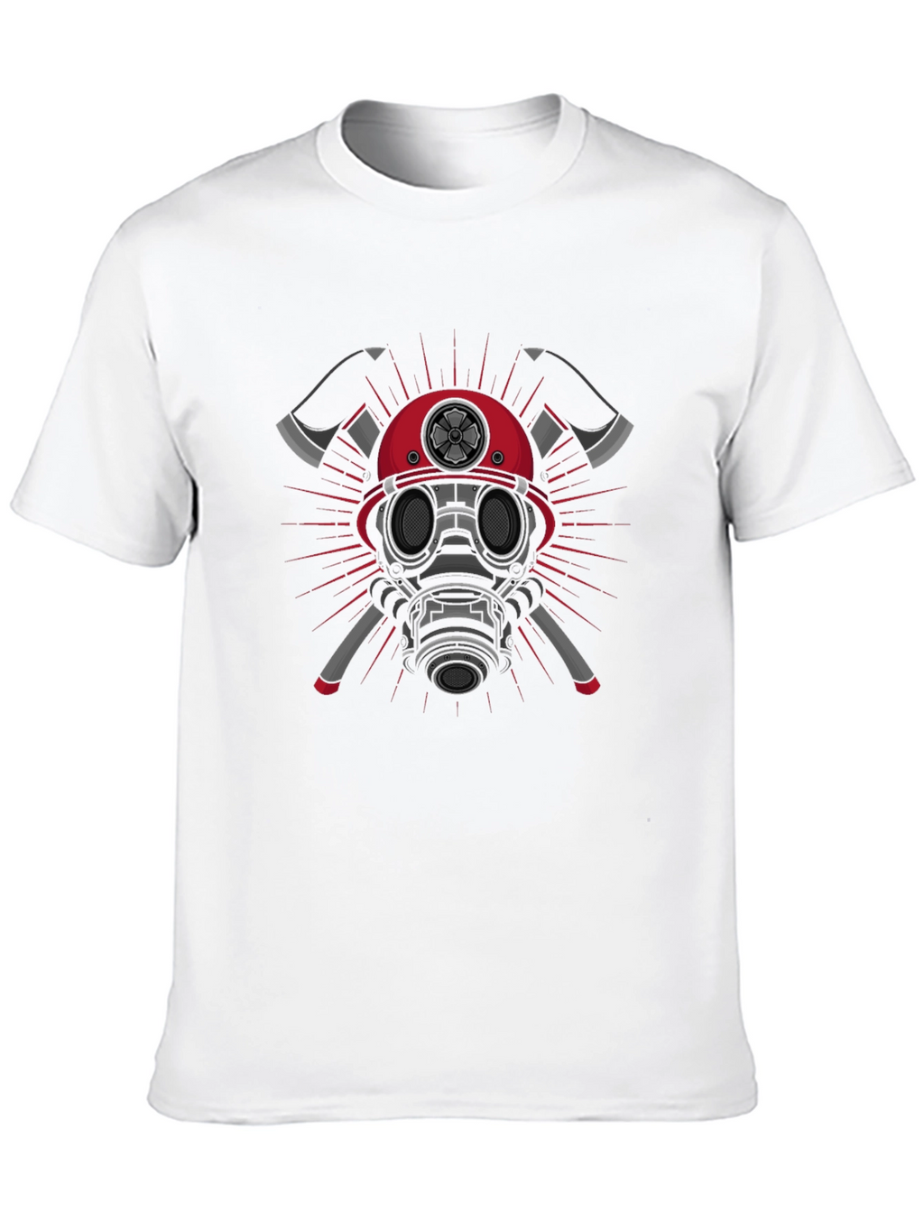 Firefighter Graphic T-Shirt - Axes & Mask Design