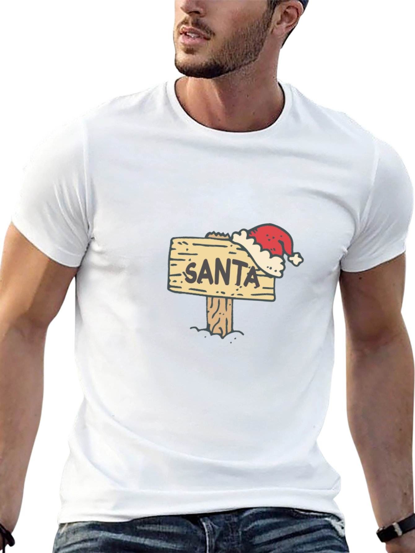 Santa Sign T-Shirt - Festive Holiday Apparel