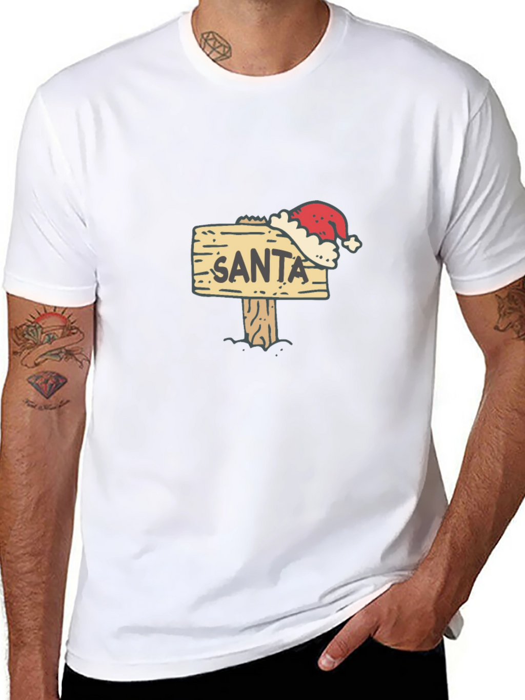 Santa Sign T-Shirt - Festive Holiday Apparel