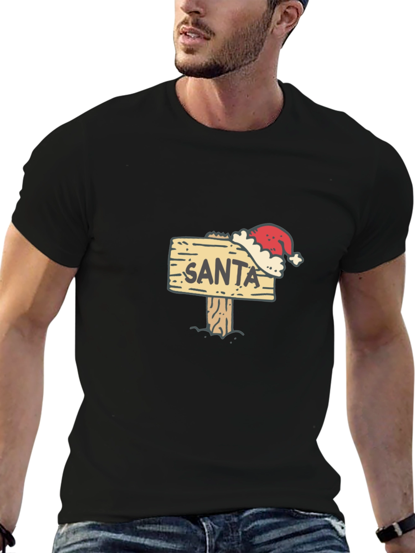 Santa Sign T-Shirt - Festive Holiday Apparel