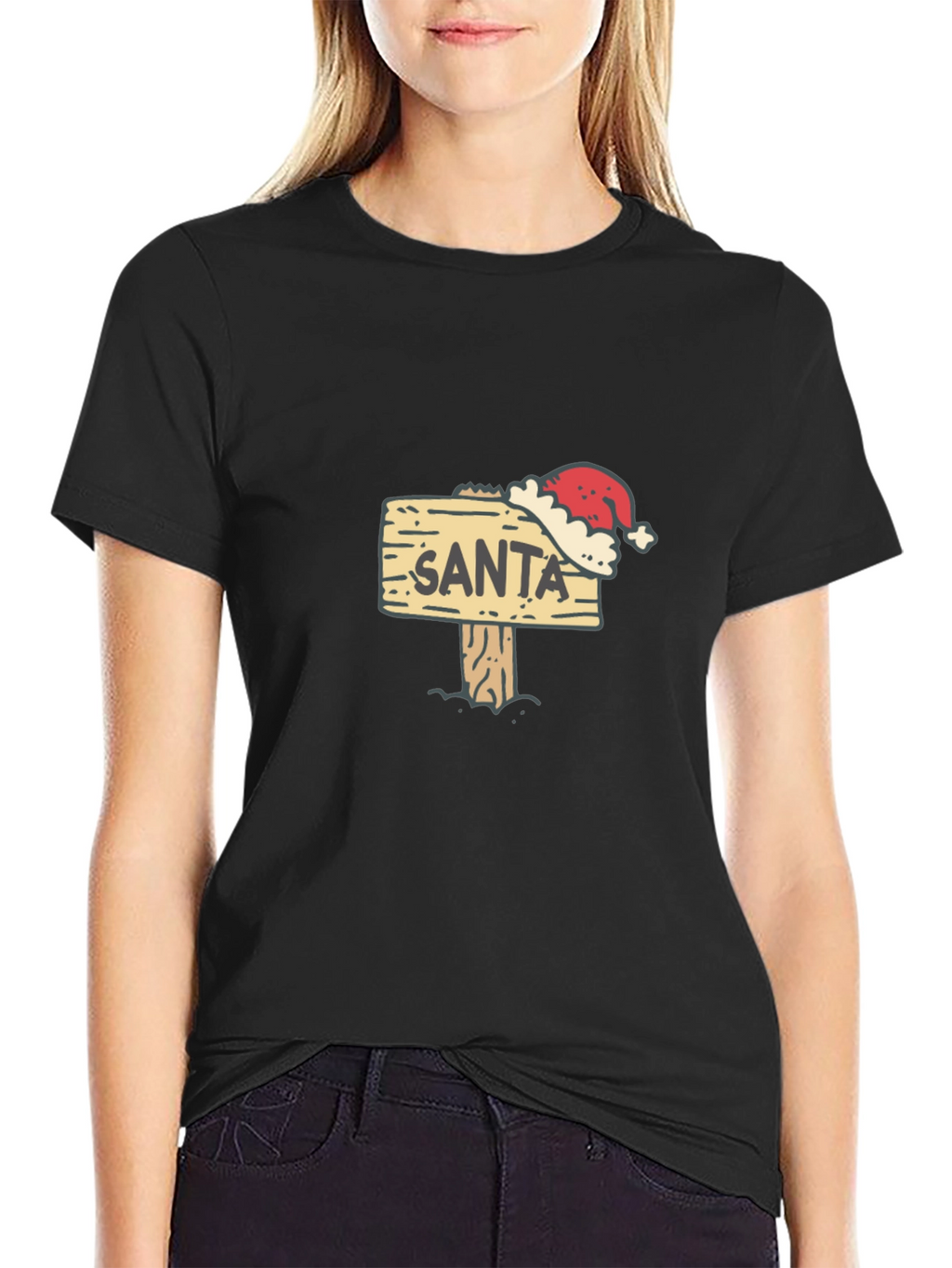 Santa Sign T-Shirt - Festive Holiday Apparel