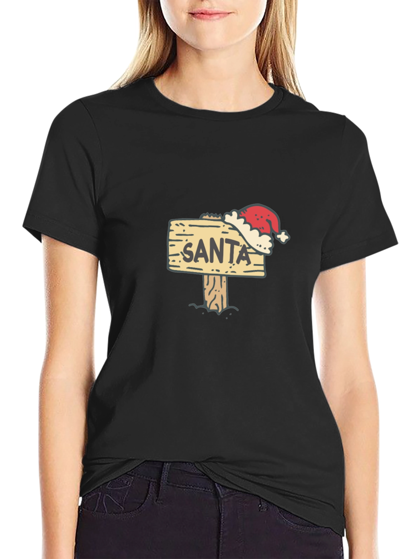 Santa Sign T-Shirt - Festive Holiday Apparel