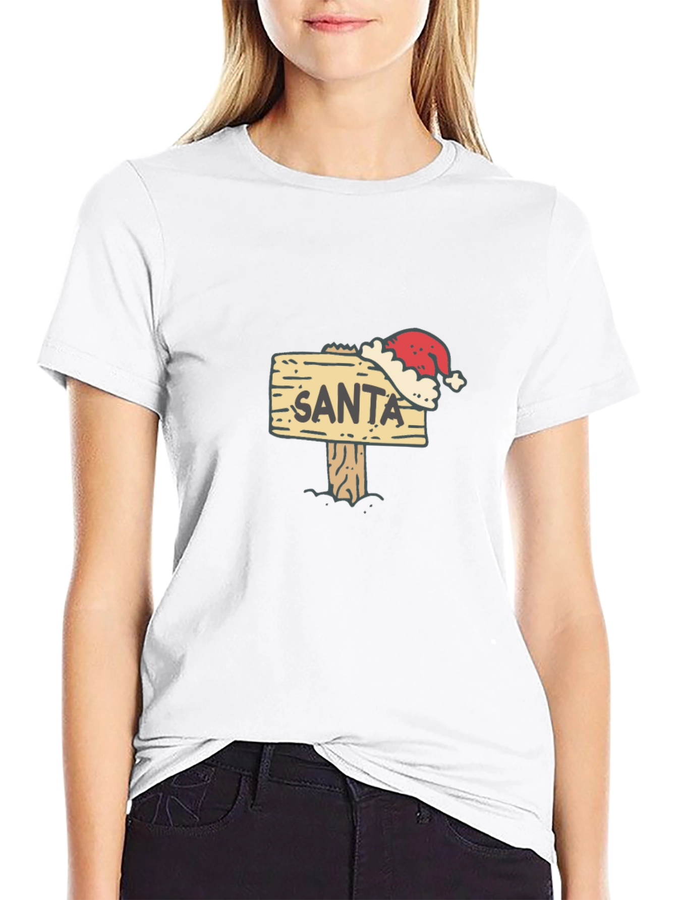 Santa Sign T-Shirt - Festive Holiday Apparel